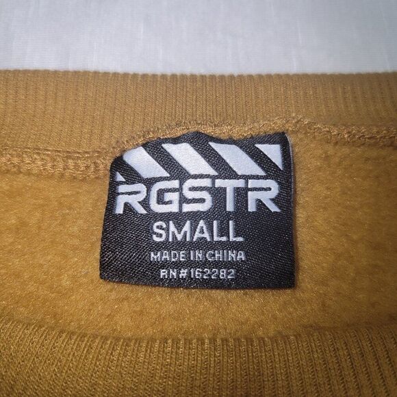 Fearless abstract skull mustard motivate mens sweatshirt - Picture 5 of 5